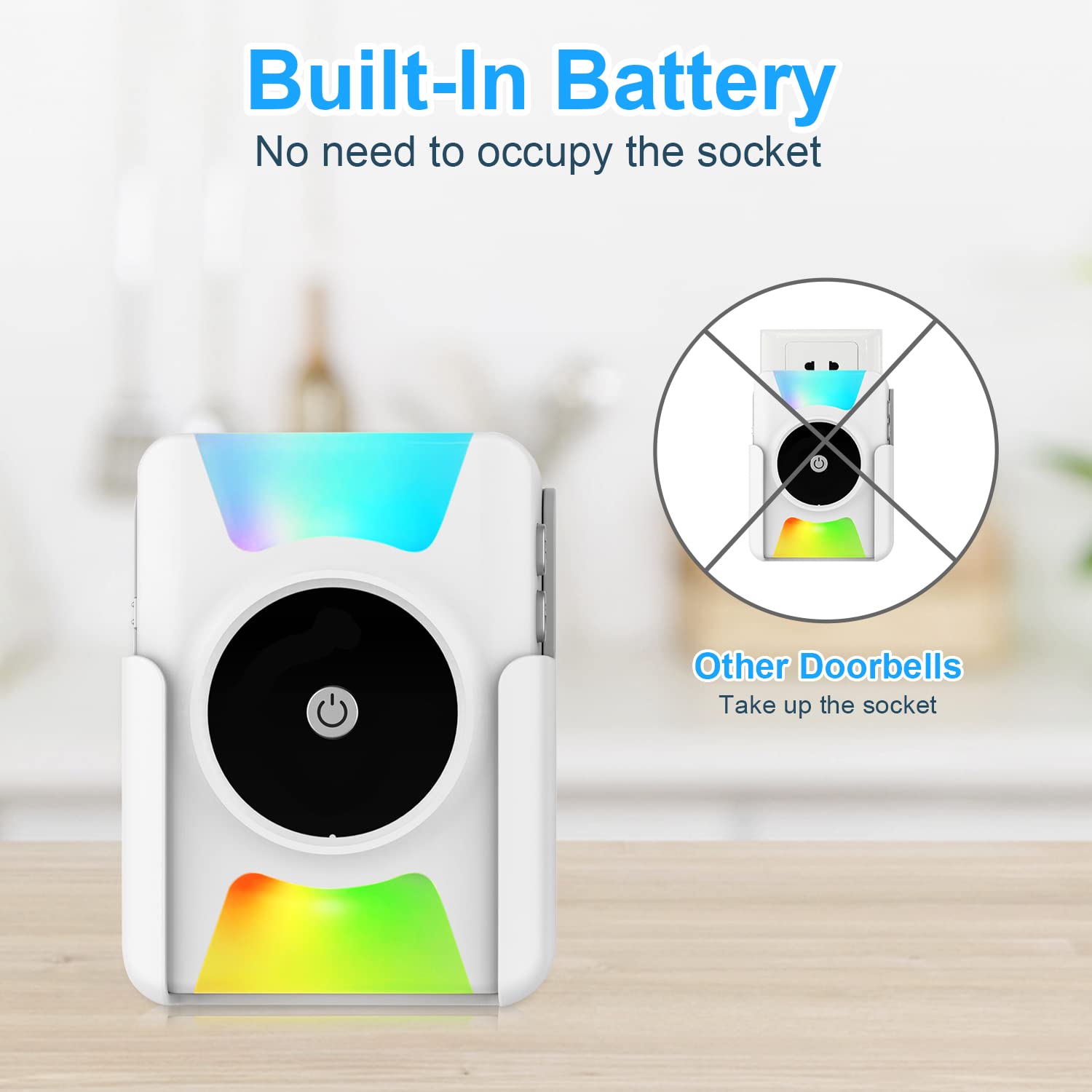 Daytech Wireless Doorbell Battery Operated Vibrating LED Flashing for