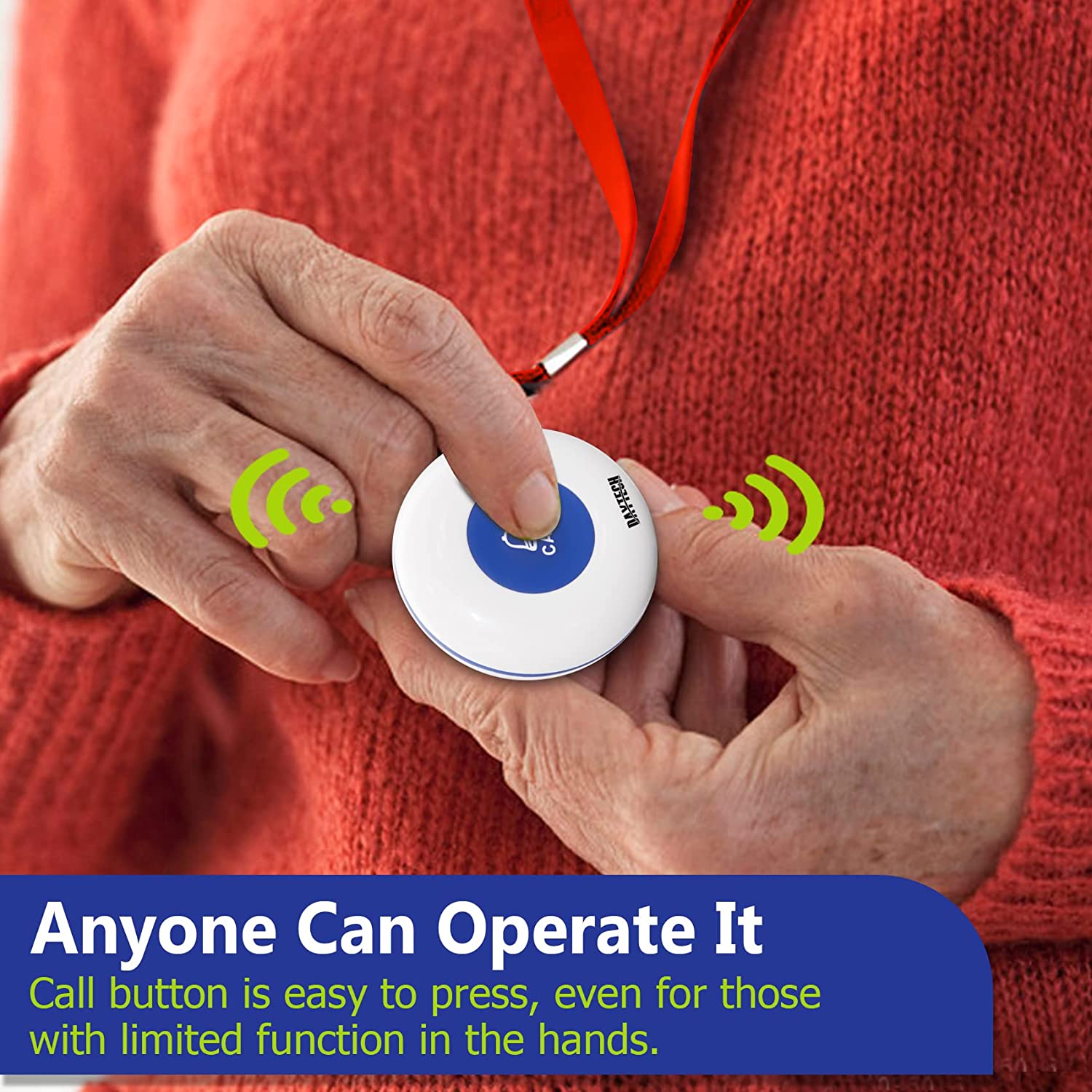 Daytech home Emergency call for help pager Caregiver Call Buttons Panic Button hospital Caregiver Call Pager System for Elderly