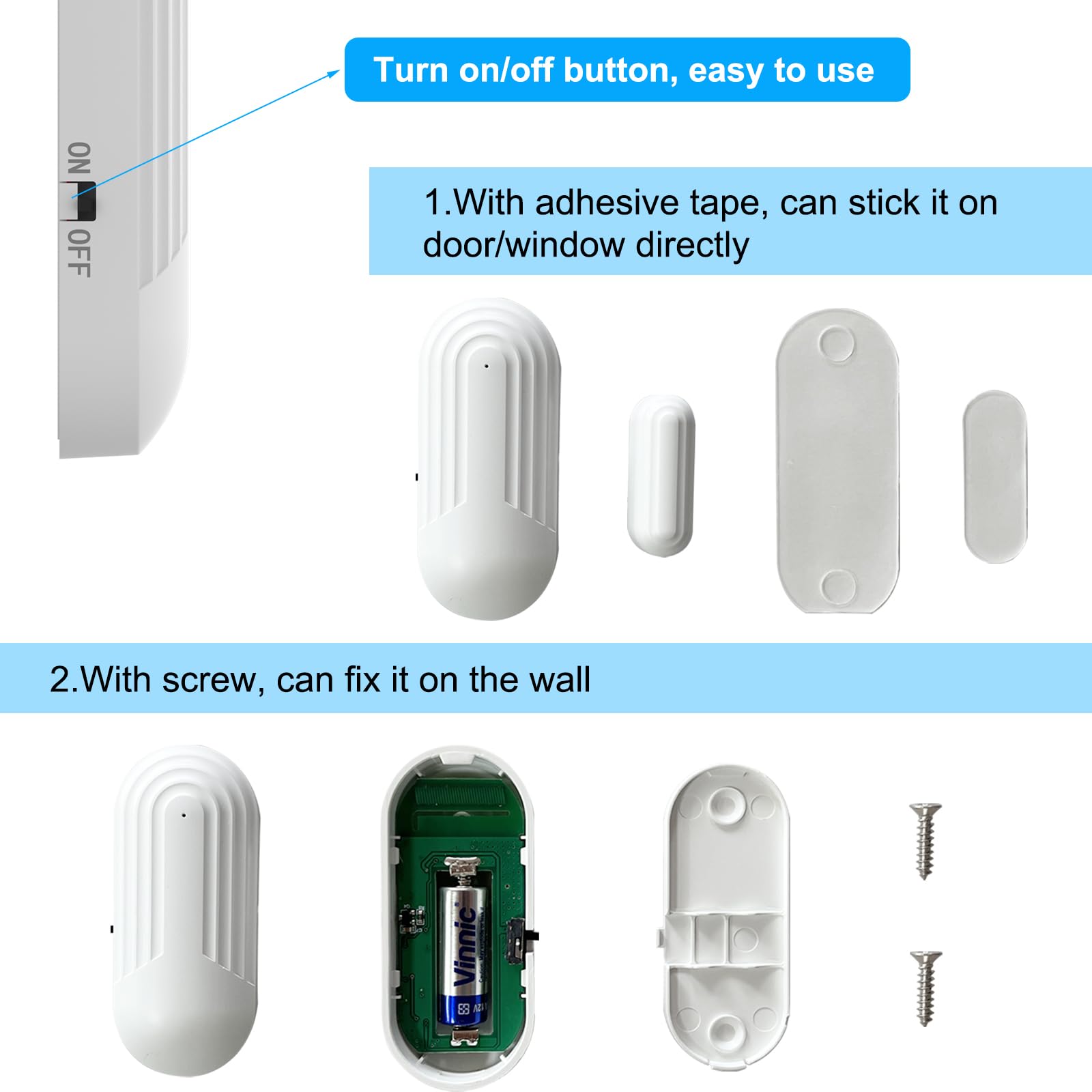 Daytech Door Chime Wireless for Business When Entering 1000FT Wireless Door Sensor Chime for Door Opens