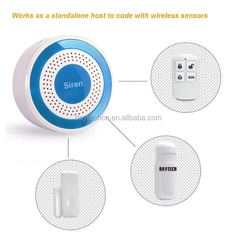 Daytech JH006 home WiFi GSM burglar system wholesale Wireless Siren smart motion Alarm home wireless loud siren