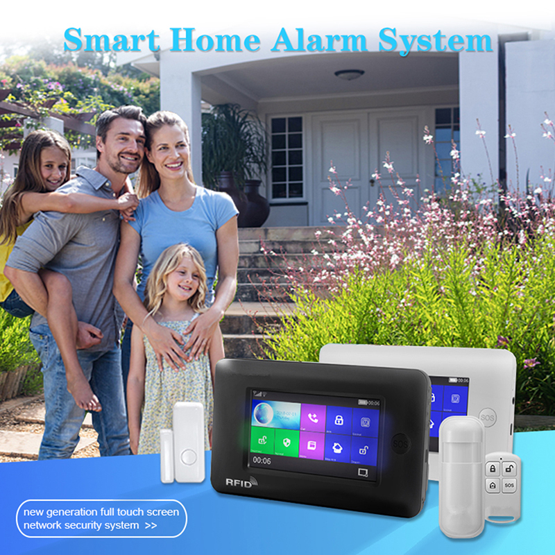 Remote Control Tuya Smart WiFi GSM Home Alarm Kit Touch Screen Security Alarm System For Home
