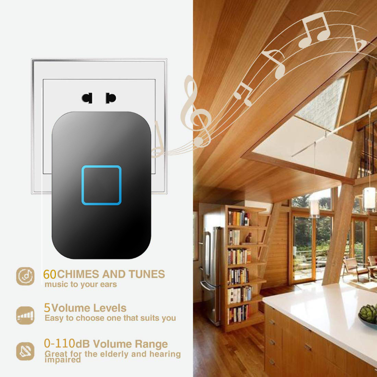 Daytech DB09 self powered long range door chime custom logo wireless door bell waterproof outdoor doorbell
