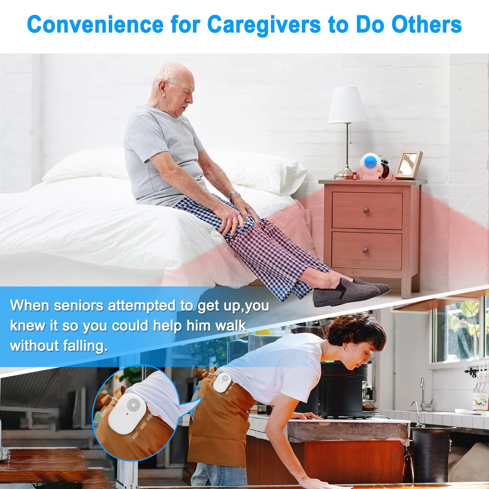 Daytech VP02JF Bed Sensor Alarm Caregiver Pager 