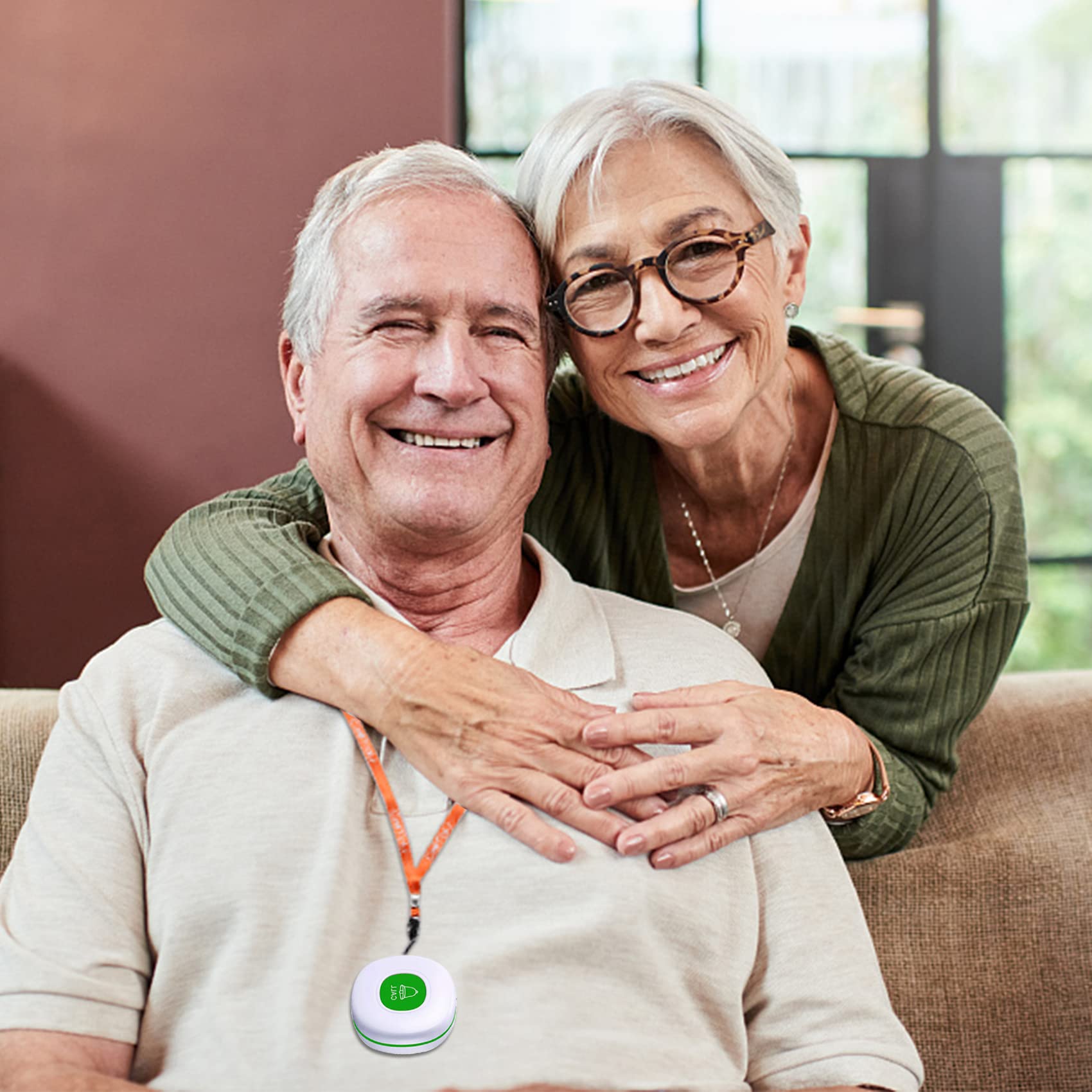 Daytech CC02 Caregiver Pager for Seniors 3 Portable Receivers + 2 Caregiver Call Buttons