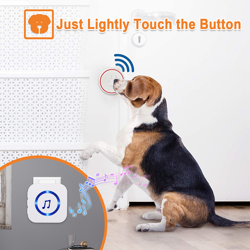 300m distance dog touch wireless door bell LED digital display elderly children SOS alarm button pager waterproof Pet doorbell 