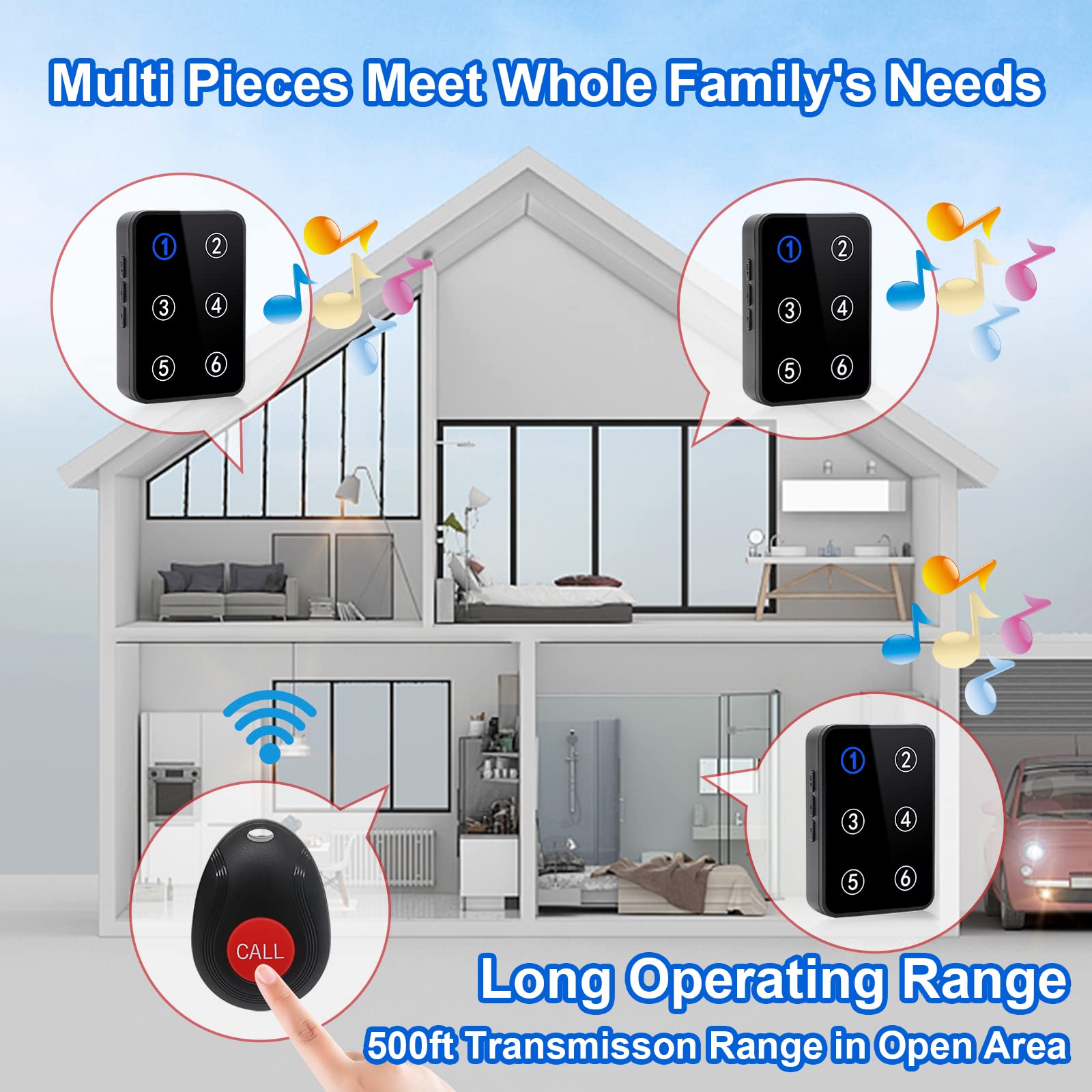 Daytech CC16-3-6 wireless pager system wholesale elderly care pager